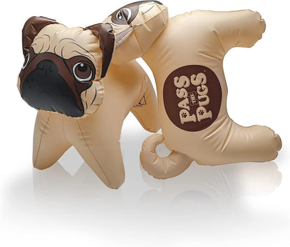 Pass the Pugs Dice Game, bounce the inflatable pugs around the garden, house, pool or beach and see how they land, first to 100 points wins, gifts and toys for Boys, Girls and adults Aged 6 plus