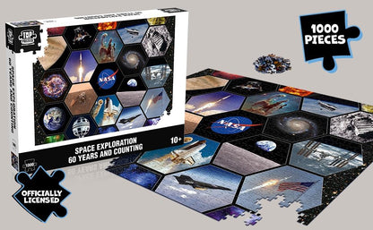Winning Moves Nasa 1000 Piece Jigsaw Puzzle Game English Edition, Piece together Nasa's most incredible achievements, A puzzle for both adults and children aged 10 plus