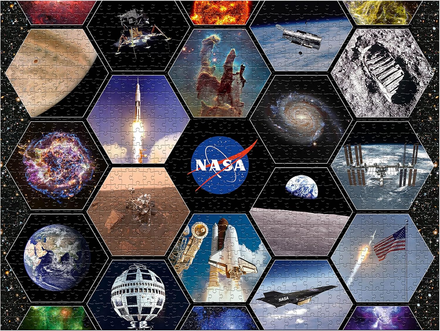 Winning Moves Nasa 1000 Piece Jigsaw Puzzle Game English Edition, Piece together Nasa's most incredible achievements, A puzzle for both adults and children aged 10 plus