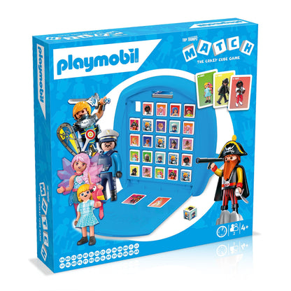 Top Trumps Match Playmobil Board Game, match 5 burglars, pirates, fairies, knights and princesses in a row to win, travel game, gift and toy for Age 4 plus