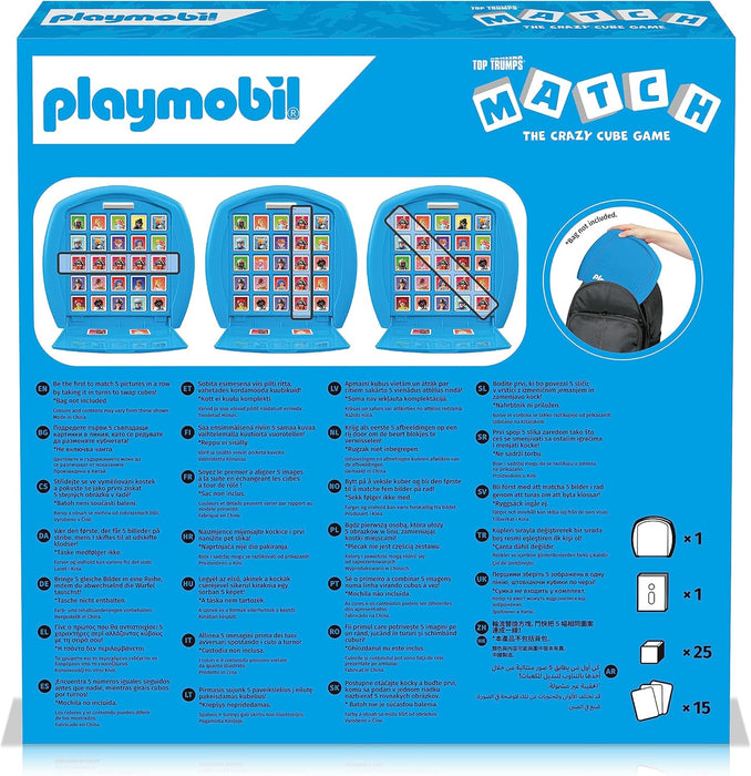 Top Trumps Match Playmobil Board Game, match 5 burglars, pirates, fairies, knights and princesses in a row to win, travel game, gift and toy for Age 4 plus