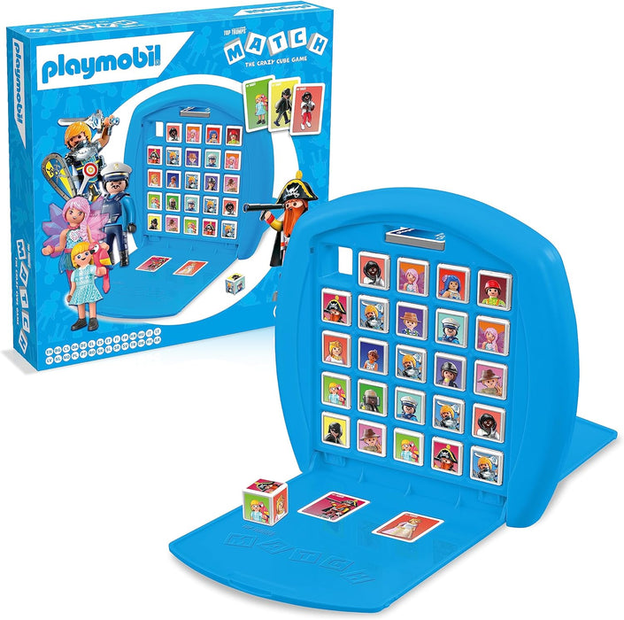 Top Trumps Match Playmobil Board Game, match 5 burglars, pirates, fairies, knights and princesses in a row to win, travel game, gift and toy for Age 4 plus
