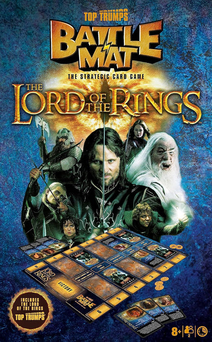 Top Trumps Lord of the Rings Battle Mat Board Game, Enter the battlefield with this tabletop edition, Play with Gandalf, Frodo, Arwen, Galadriel and Gollum, Educational games for ages 6 plus