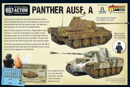 Panther Ausf A - 1:56 / 28mm Plastic Scale Model Tank For Bolt Action by Warlord Games - Highly Detailed World War 2 Miniatures for Table-top Wargaming