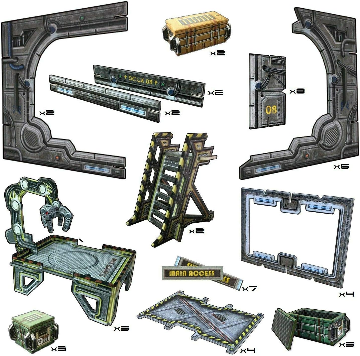 Battle Systems Sci-Fi Terrain - 28mm Modular 3D Space Terrain - Perfect for Wargaming and Roleplaying Tabletop Games - Full Colour Printed 3D 40K Multi Level Building Models (Arrival Bay