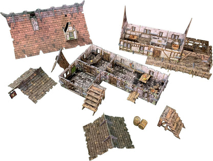 Battle Systems – Modular Fantasy Scenery – Perfect for Roleplaying and Wargames - Multi Level Tabletop Terrain for 28mm Miniatures – Colour Printed Model Diorama – DnD Warhammer (Tavern