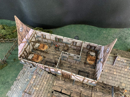Battle Systems – Modular Fantasy Scenery – Perfect for Roleplaying and Wargames - Multi Level Tabletop Terrain for 28mm Miniatures – Colour Printed Model Diorama – DnD Warhammer (Tavern