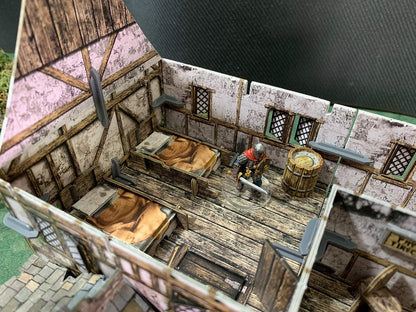 Battle Systems – Modular Fantasy Scenery – Perfect for Roleplaying and Wargames - Multi Level Tabletop Terrain for 28mm Miniatures – Colour Printed Model Diorama – DnD Warhammer (Tavern