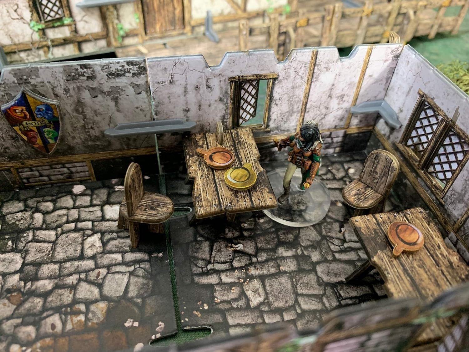 Battle Systems – Modular Fantasy Scenery – Perfect for Roleplaying and Wargames - Multi Level Tabletop Terrain for 28mm Miniatures – Colour Printed Model Diorama – DnD Warhammer (Tavern
