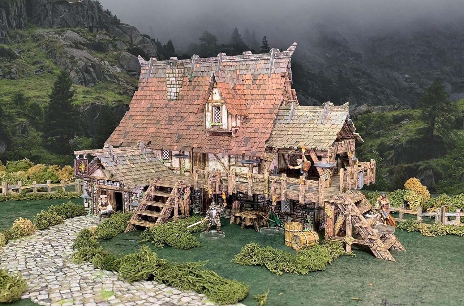Battle Systems – Modular Fantasy Scenery – Perfect for Roleplaying and Wargames - Multi Level Tabletop Terrain for 28mm Miniatures – Colour Printed Model Diorama – DnD Warhammer (Tavern