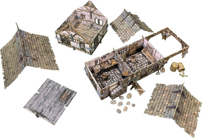 Battle Systems – Modular Fantasy Scenery – Perfect for Roleplaying and Wargames - Multi Level Tabletop Terrain for 28mm Miniatures – Colour Printed Model Diorama – DnD Warhammer (Blacksmith's Forge