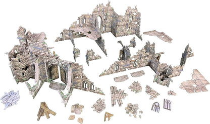 Battle Systems – Modular Fantasy Scenery – Perfect for Roleplaying and Wargames - Multi Level Tabletop Terrain for 28mm Miniatures – Colour Printed Model Diorama – DnD Warhammer (Ruined Monastery