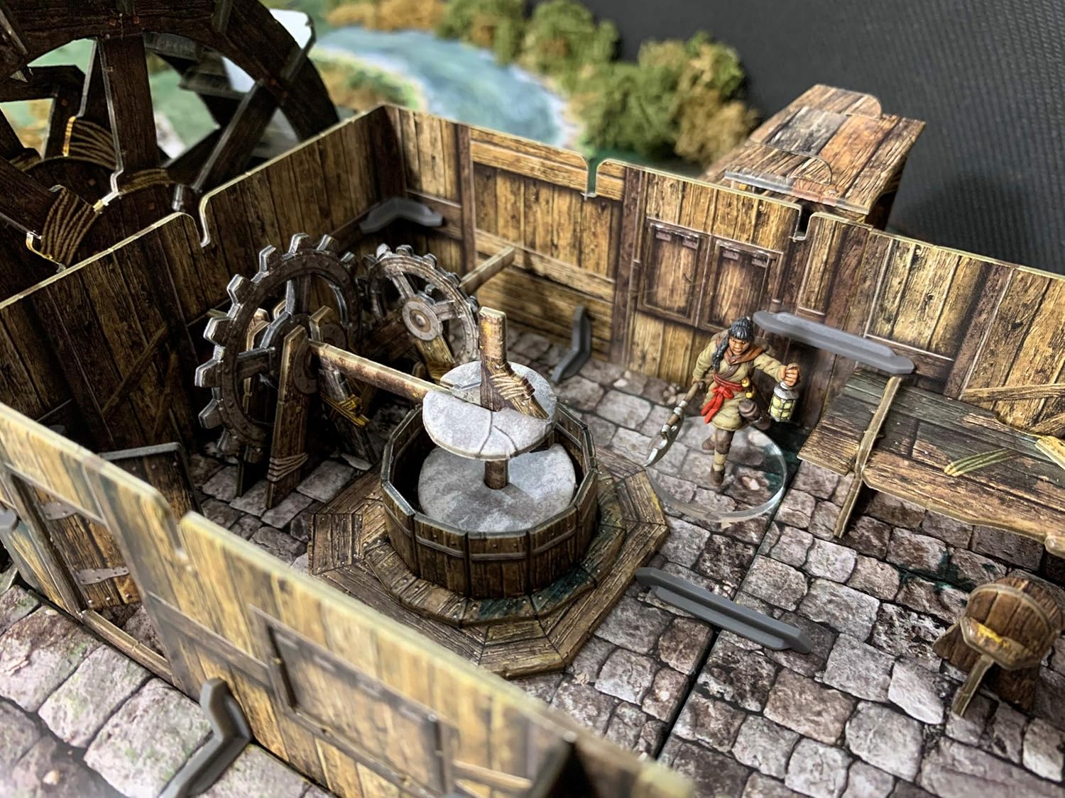 Battle Systems BAT-BSTFWE015 Fantasy Water Mill - Modular Multi Level Tabletop Wargames Terrain - Wargaming Scenery for 28mm to 35mm Miniatures