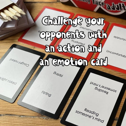 Two Faced Game Adult Edition. Extreme charades for your face. Funny adult party game. The king of games for adults!