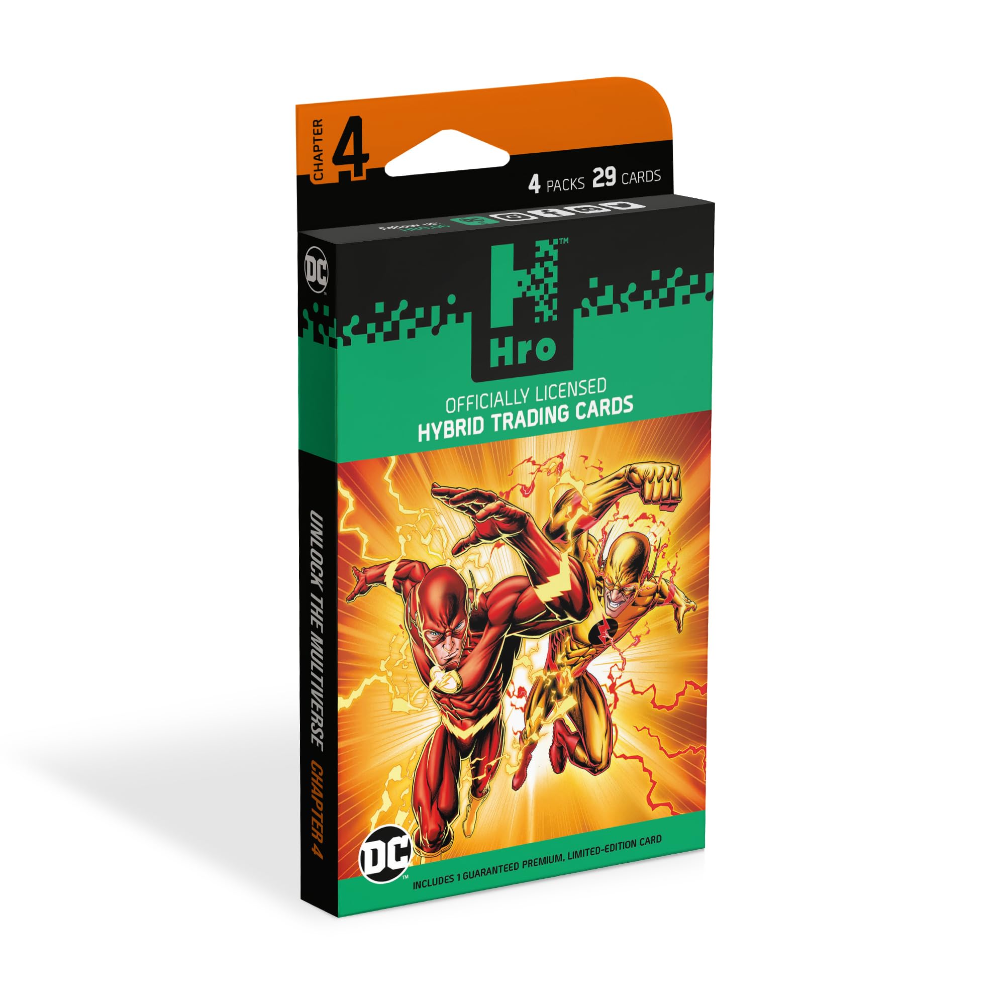 Hro 10041050-0001 DC Hybrid Trading Card Chapter 4 The Flash-4-Pack, Schwarz