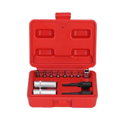 Vikenar 12pcs Air Conditioning Repair Tool Set 1/4in Valve Cap Removers Core Tamper Proof Bits Car