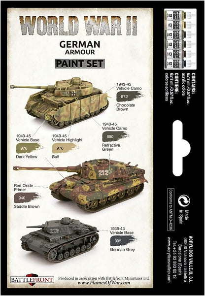 Vallejo VAL70205 AV Model Color Set-WWII German Armour (6), 17 ml (Pack of 6)
