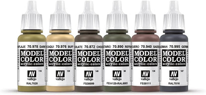 Vallejo VAL70205 AV Model Color Set-WWII German Armour (6), 17 ml (Pack of 6)