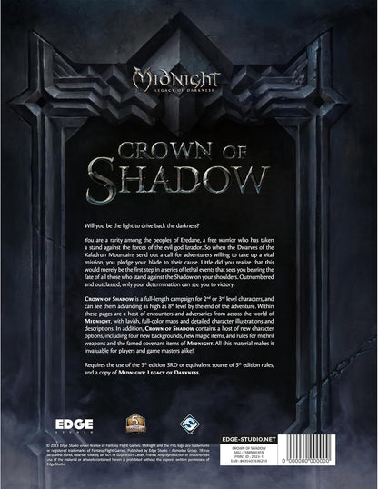 EDGE Studio Midnight Legacy of Darkness: Crown of Shadow SOURCEBOOK - Fantasy Roleplaying Game, Storytelling Strategy Game for Adults, Ages 14+, 2+ Players, 1+ Hour Playtime, Made by EDGE Studio