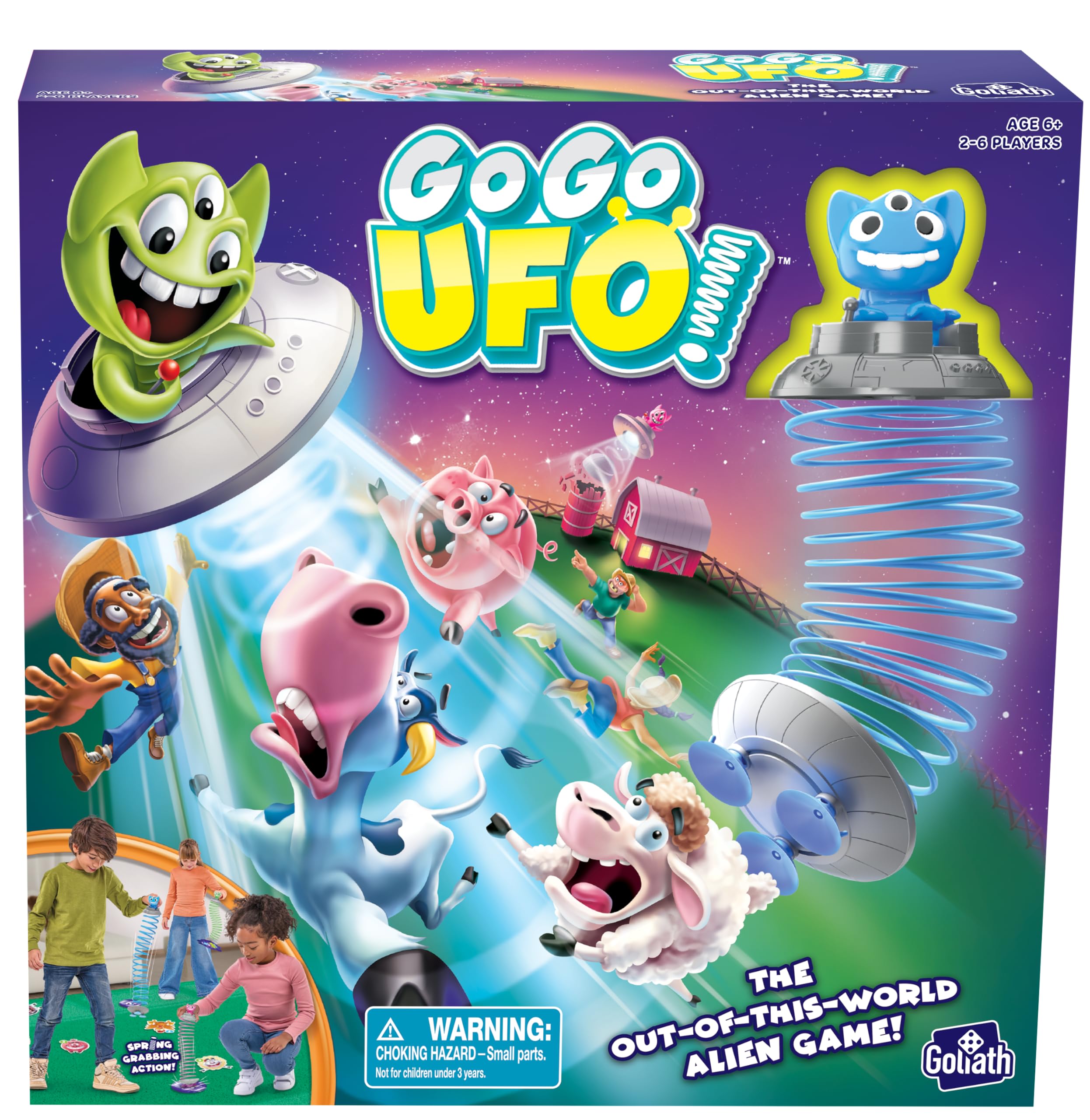 Goliath Games: Go Go UFO | The Out-Of-This-World Alien Game | Kids Action Game |For 2-6 Players | For Ages 6+
