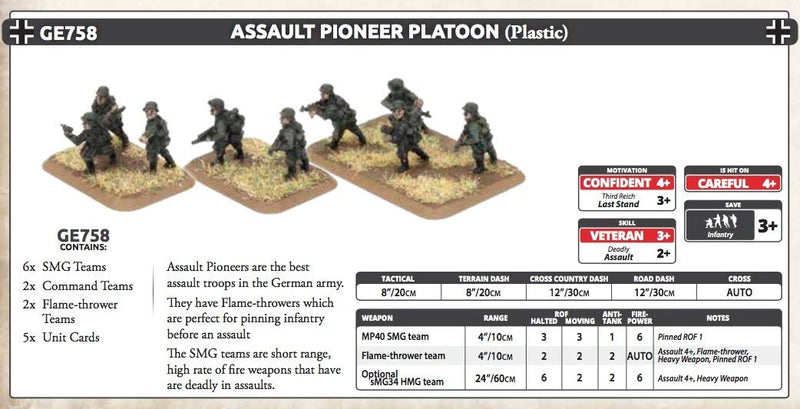 Flames of War German Assault Pioneer Platoon (Mid War, GE758)