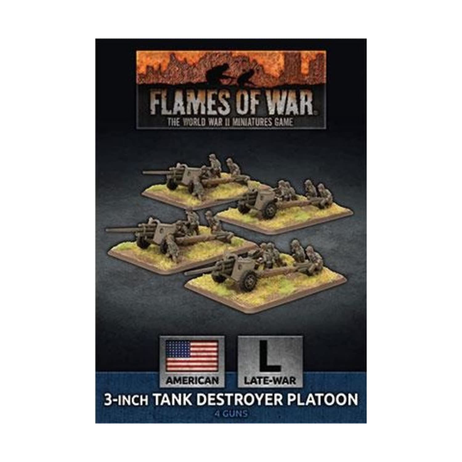Flames of War 3 inch Towed Tank Destroyer Platoon (x4)
