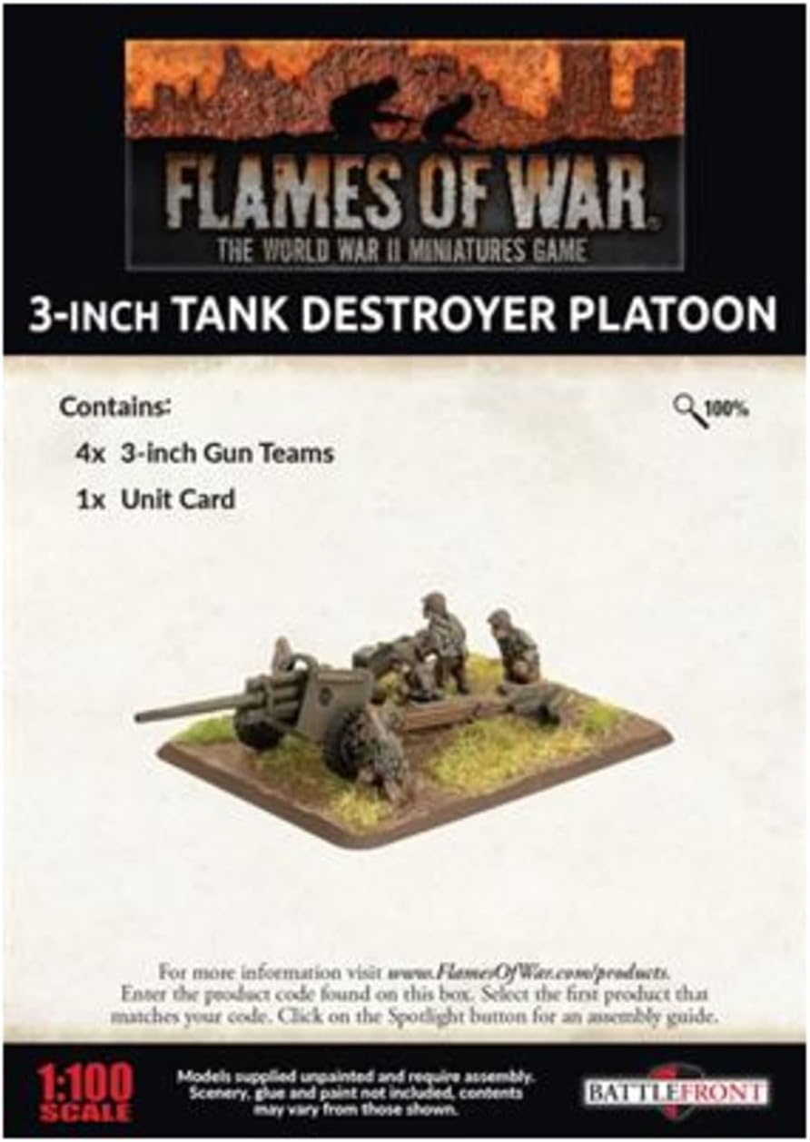 Flames of War 3 inch Towed Tank Destroyer Platoon (x4)