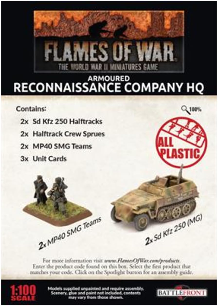 Flames of War Armoured Reconnaissance Company HQ (x2 Plastic)