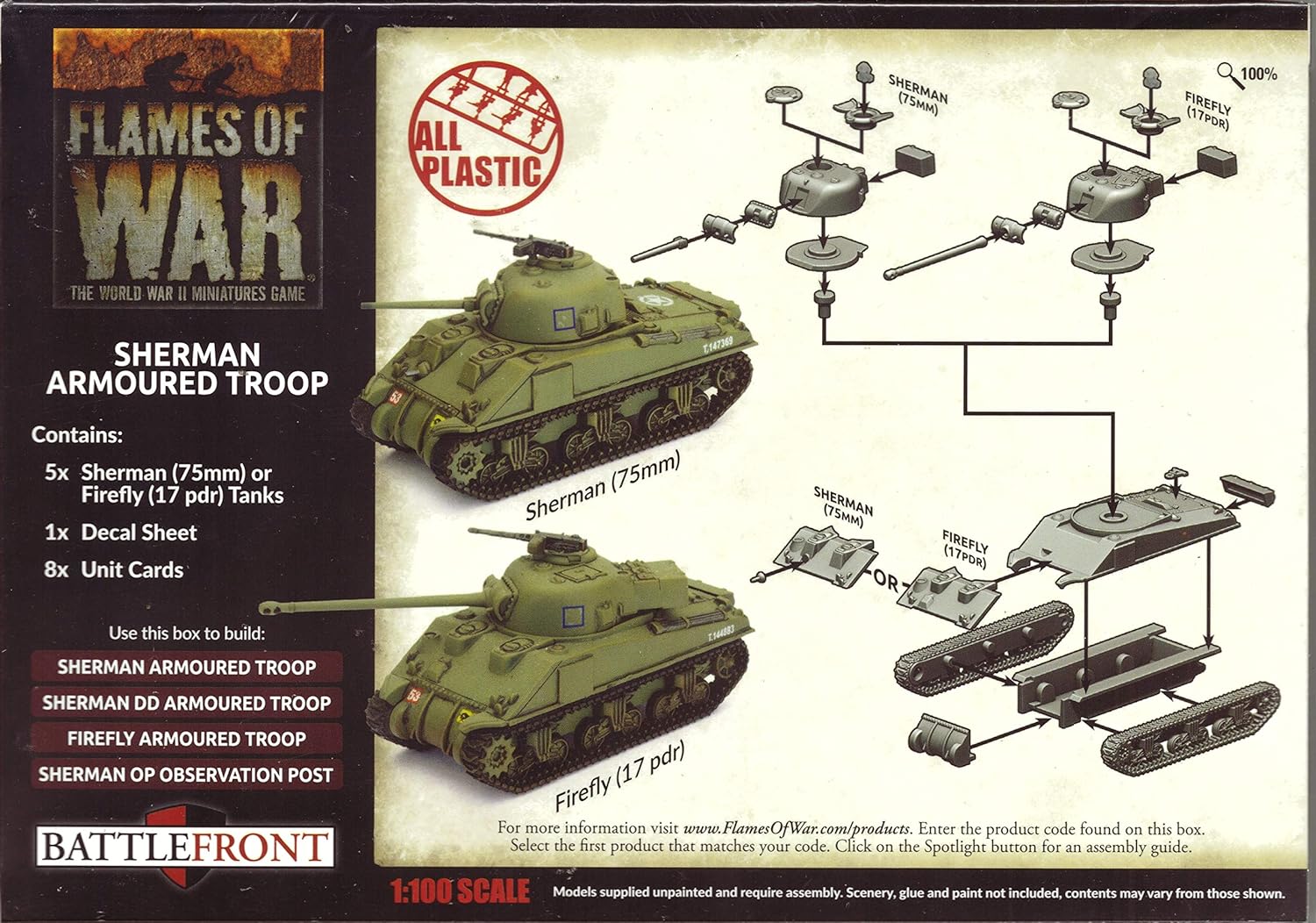 Flames of War Sherman Armoured Troop (Plastic)