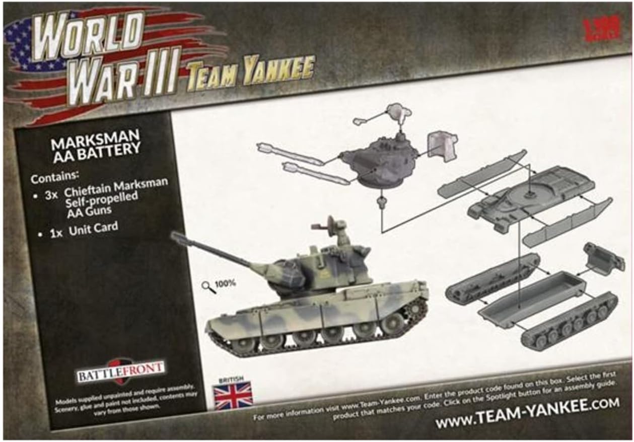 Team Flames of War Yankee British Chieftain Marksman AA Battery TBBX14
