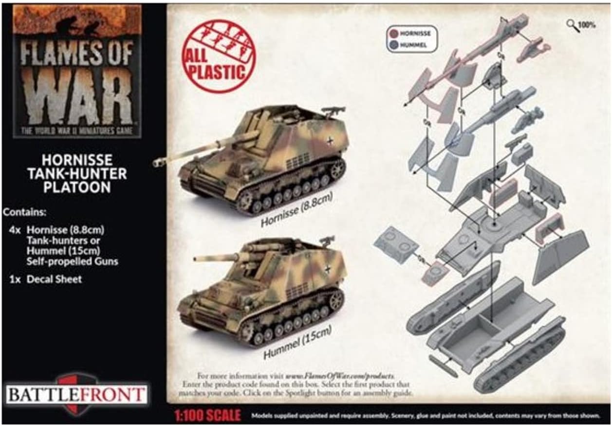 Hornisse (8.8Cm) / Hummel (15Cm) Tank-Hunter Platoon (X4 Plastic)