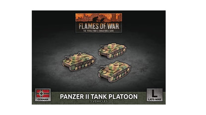 Flames of War: German: Panzer II Tank Platoon (x3 Plastic