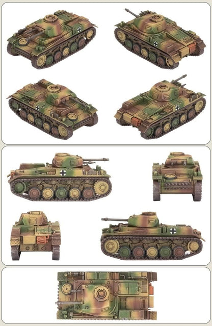 Flames of War: German: Panzer II Tank Platoon (x3 Plastic