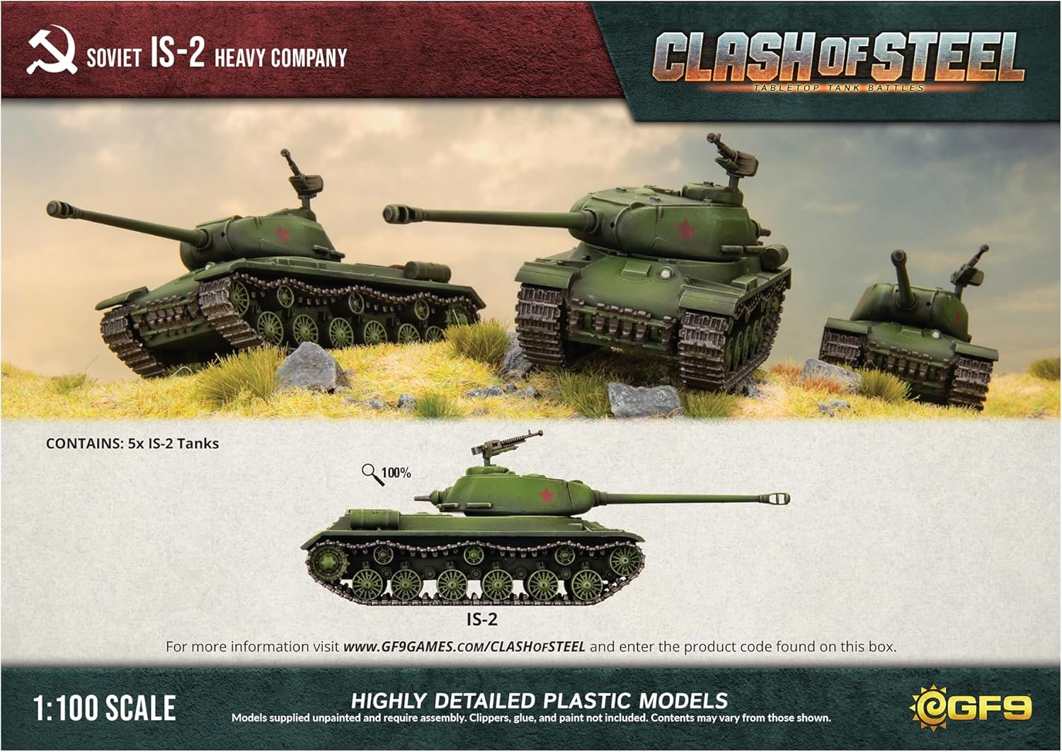 Gale Force Nine - Clash of Steel - Soviet IS-2 Heavy Tank Company