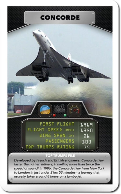 Top Trumps Juego de Cartas Passenger Planes, aprende sobre el Transbordador Espacial Columbia y Boeing 777 en Este Paquete Educativo, Regalo para Mayores de 6 años, Color Blanco (14882