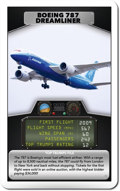 Top Trumps Juego de Cartas Passenger Planes, aprende sobre el Transbordador Espacial Columbia y Boeing 777 en Este Paquete Educativo, Regalo para Mayores de 6 años, Color Blanco (14882