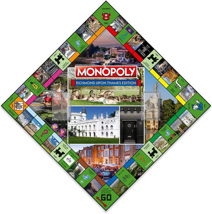 Winning Moves Richmond Monopoly Board Game, Advance to Richmond Theatre, Richmond Park and Kew Gardens, 2–6 players makes a great gift for players aged 8 plus