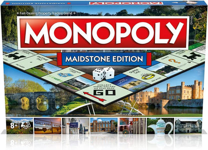 Winning Moves Maidstone Monopoly Board Game, Advance to Yalding Bridge, Teapot Island and the Hazlitt Theatre, 2–6 players makes a great gift for players aged 8 plus