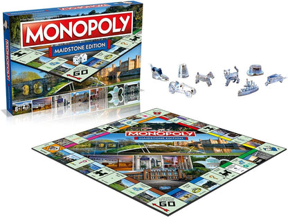 Winning Moves Maidstone Monopoly Board Game, Advance to Yalding Bridge, Teapot Island and the Hazlitt Theatre, 2–6 players makes a great gift for players aged 8 plus