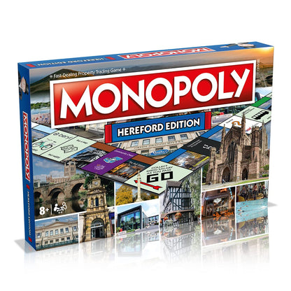 Winning Moves Hereford Monopoly Board Game , Advance to the Bull Statue, the Black and White House Museum and the Old Wye Bridge, 2–6 players makes a great gift for ages 8 plus