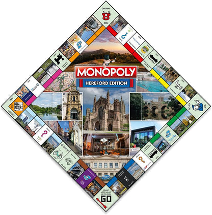 Winning Moves Hereford Monopoly Board Game , Advance to the Bull Statue, the Black and White House Museum and the Old Wye Bridge, 2–6 players makes a great gift for ages 8 plus