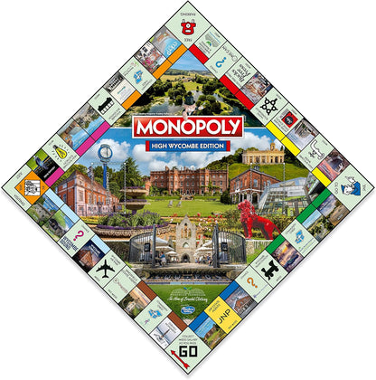 Winning Moves High Wycombe Monopoly Board Game, Advance to The Guildhall, Rye Park and Hughenden Manor National Trust, Invest in houses and hotels, 2–6 players makes a great gift for ages 8 plus