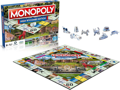 Winning Moves High Wycombe Monopoly Board Game, Advance to The Guildhall, Rye Park and Hughenden Manor National Trust, Invest in houses and hotels, 2–6 players makes a great gift for ages 8 plus