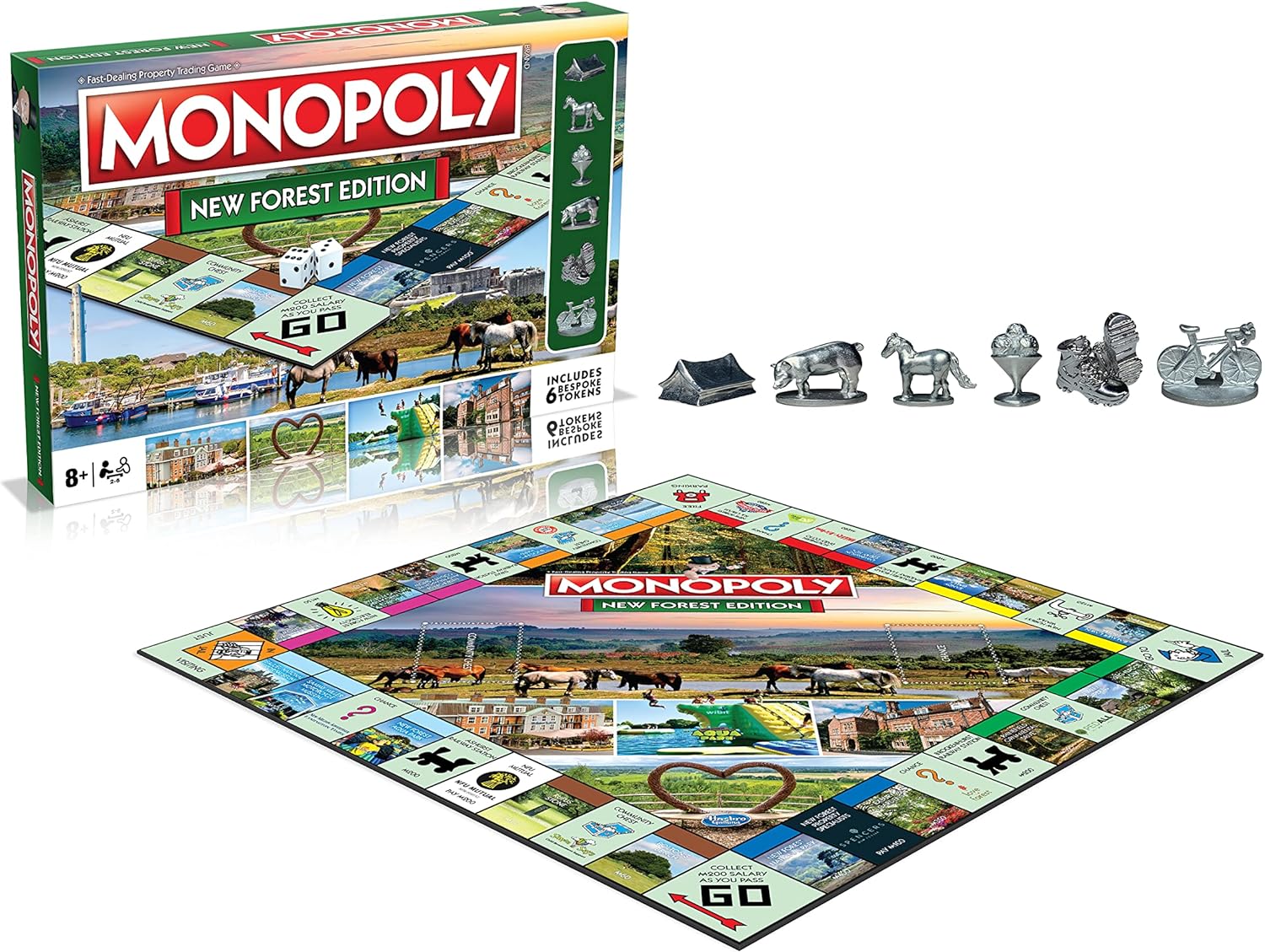 Winning Moves New Forest Monopoly Board Game, Pick up a Chance or a Community Chest, watch out for taxes, jail and bankruptcy and trade your way to success, makes a great gift for players aged 8 plus