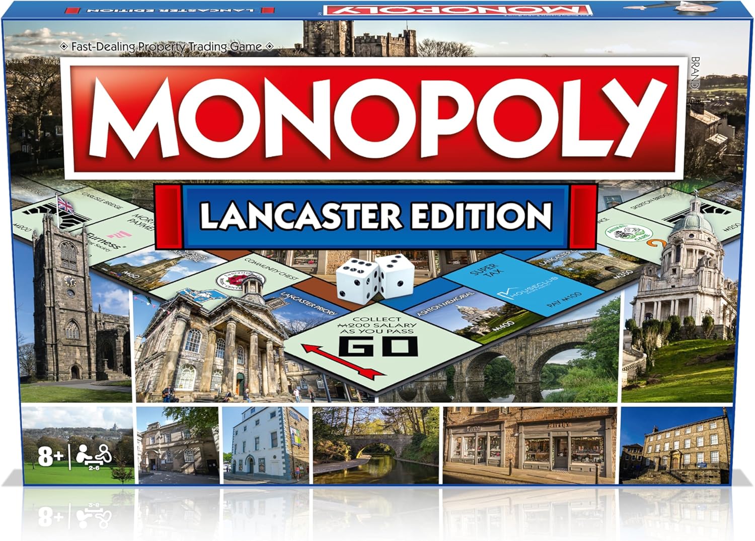 Winning Moves Lancaster Monopoly Board Game, Tour around the board, buy, sell and trade your way to success, makes a great gift for ages 8 plus