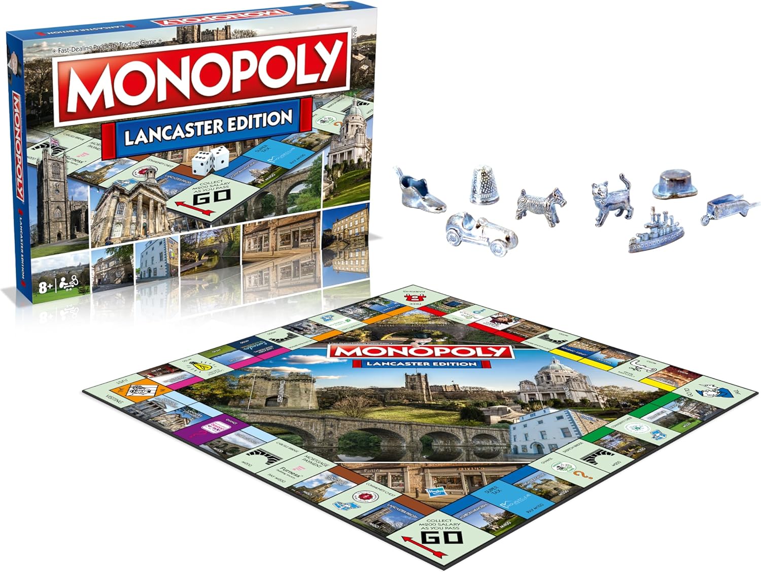 Winning Moves Lancaster Monopoly Board Game, Tour around the board, buy, sell and trade your way to success, makes a great gift for ages 8 plus