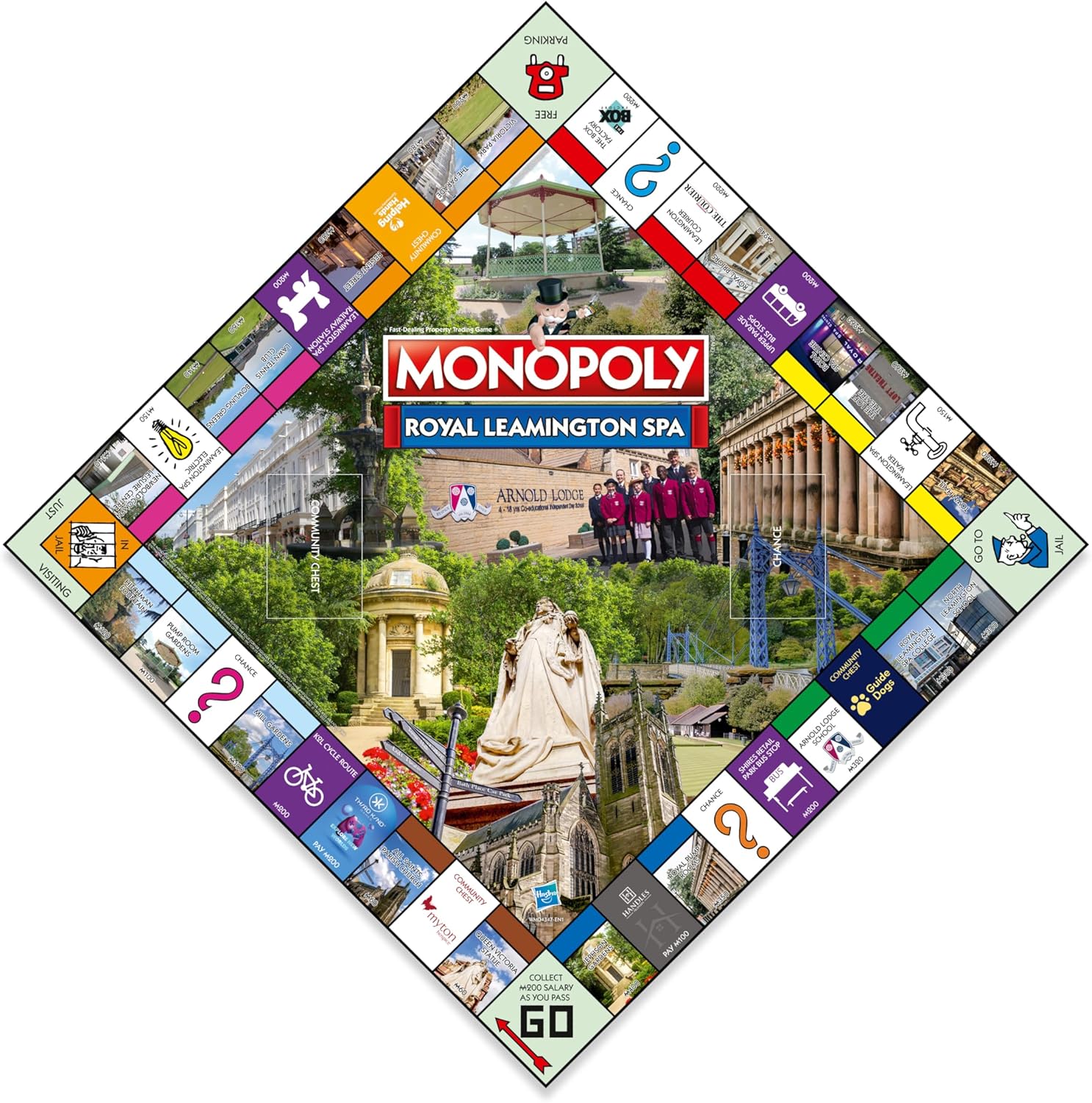 Winning Moves Royal Leamington Spa Monopoly Board Game, Tour around the board, buy, sell and trade your way to success, makes a great gift for ages 8 plus
