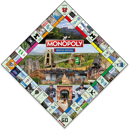 Winning Moves Bristol Monopoly Board Game, Tour around the board, buy, sell and trade your way to success, makes a great gift for ages 8 plus