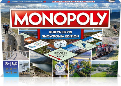 Winning Moves Rhifyn Eryri Snowdonia Monopoly Board Game, Advance around the board and trade your way to success, gift for ages 8 plus