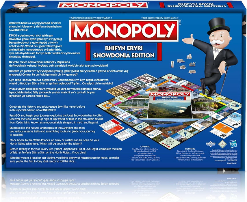 Winning Moves Rhifyn Eryri Snowdonia Monopoly Board Game, Advance around the board and trade your way to success, gift for ages 8 plus